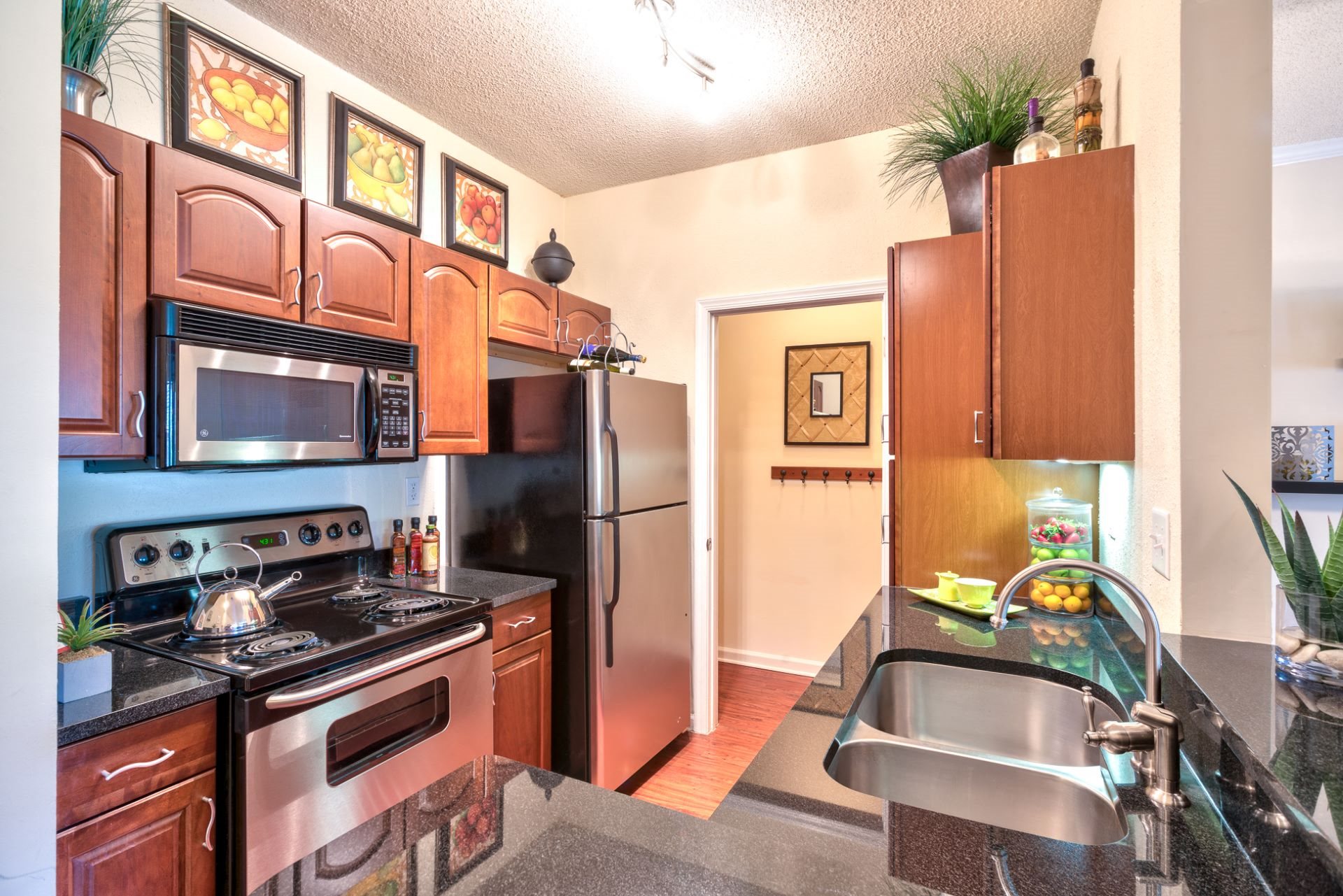 Interiors Berkshires at Lenox Park kitchen with stainless appliances